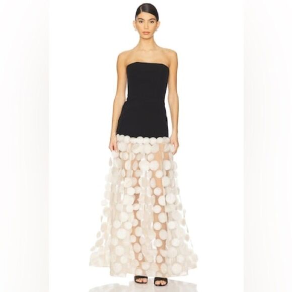 NWOT BRONX AND BANCO Harper Strapless Black and Beige Gown - Picture 4 of 16